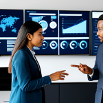 A professional, diverse group of individuals, including men and women of various ethnicities, fully clothed in modern business attire, collaborating in a bright, contemporary open-plan office space. They are gathered around large interactive screens displaying complex data visualizations, charts, and user feedback metrics. One person points thoughtfully at a key data point, while others nod in agreement, engaged in a discussion about product optimization. The atmosphere is collaborative and focused, emphasizing deep analytical thought. The scene is well-lit, capturing a sense of innovation and professional dedication. Safe for work, appropriate content, fully clothed, professional, perfect anatomy, correct proportions, natural pose, well-formed hands, proper finger count, natural body proportions, high-quality photograph, ultra-detailed.