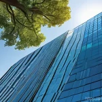 MVP의 기술적 요구 사항 - The Robust Foundation of Innovation**
A high-angle, cinematic shot of a modern, sleek skyscraper wit...