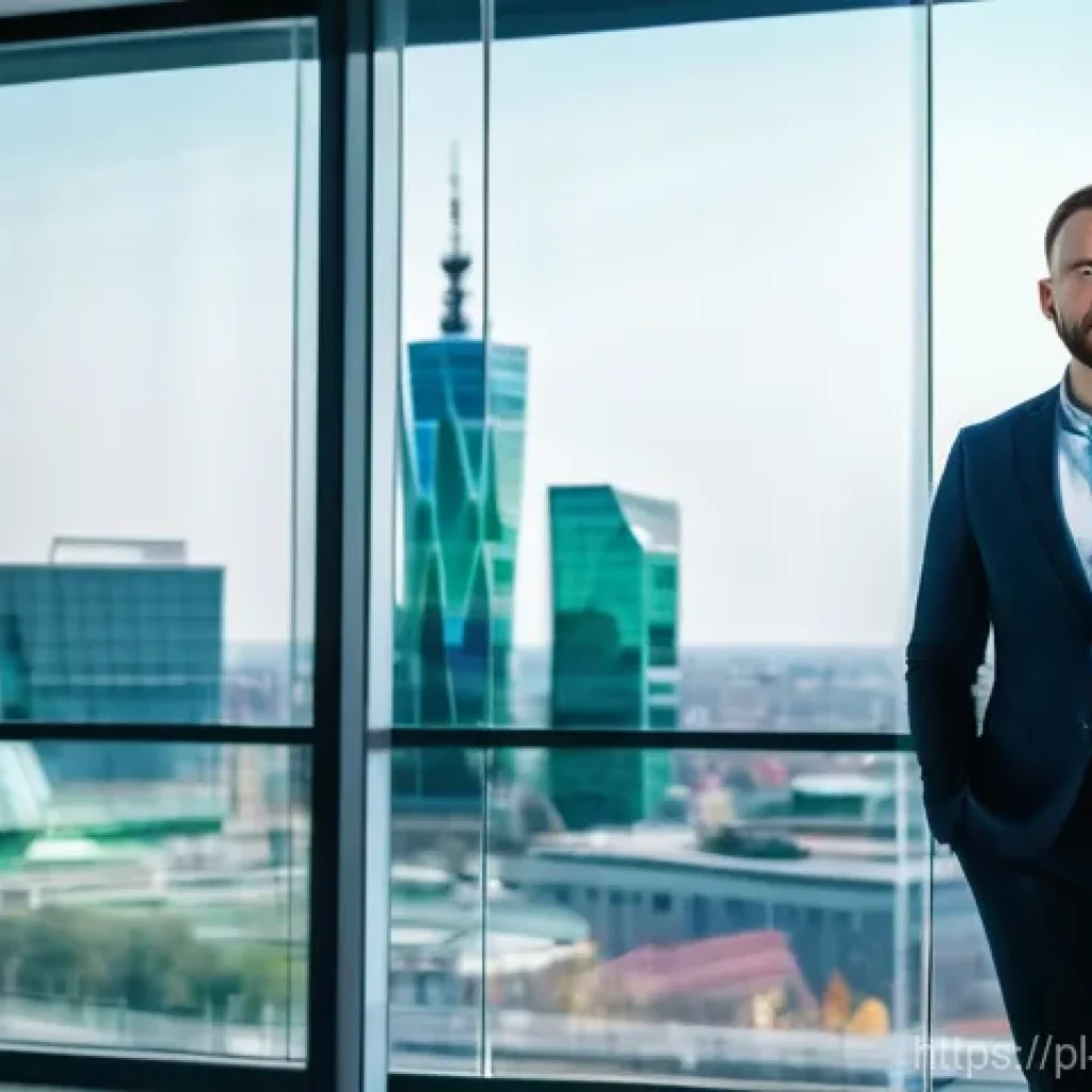 MVP와 디지털 전환의 관계 - **Prompt:** A concerned yet determined Polish entrepreneur, male, in his late 30s, dressed in a shar...