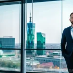 MVP와 디지털 전환의 관계 - **Prompt:** A concerned yet determined Polish entrepreneur, male, in his late 30s, dressed in a shar...