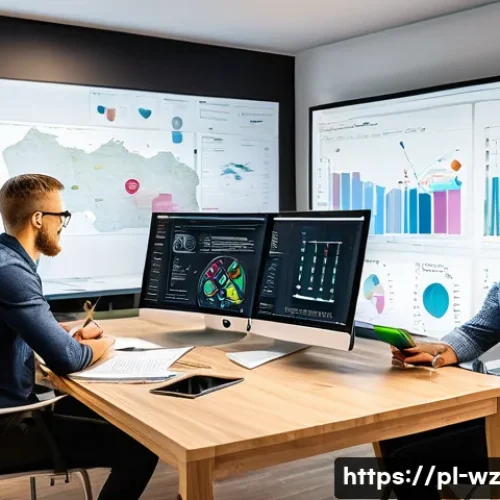 Home 31 MVP 테스트 결과 활용 방안 - A modern office workspace scene in Poland, featuring a diverse team of professionals analyzing MVP t...