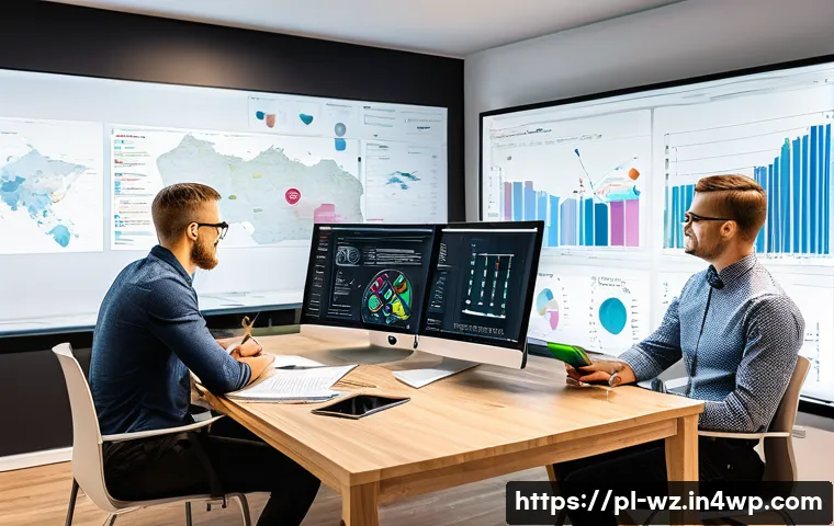 MVP 테스트 결과 활용 방안 - A modern office workspace scene in Poland, featuring a diverse team of professionals analyzing MVP t...