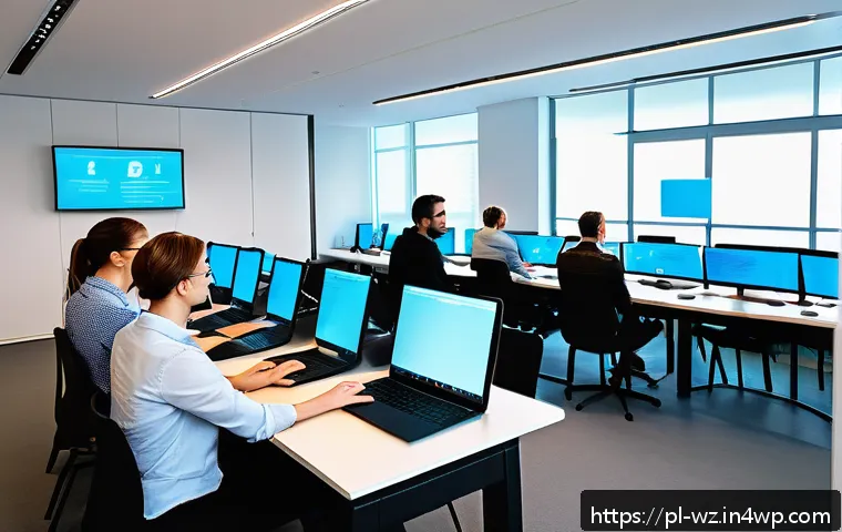 MVP 테스트에서의 사용자 행동 분석 - A modern UX research lab scene showing a diverse group of professionals observing users interacting ...