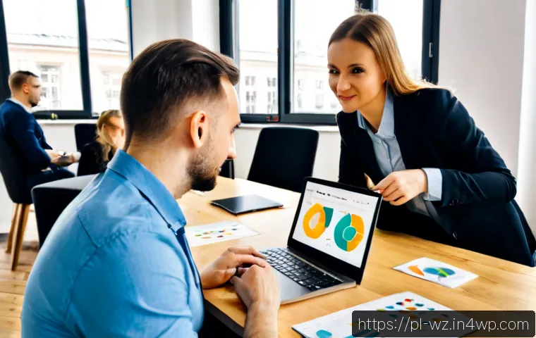 Home 17 MVP 테스트의 성공 기준 - Photorealistic Polish startup team evaluating an MVP test in a bright Warsaw-style coworking space, ...